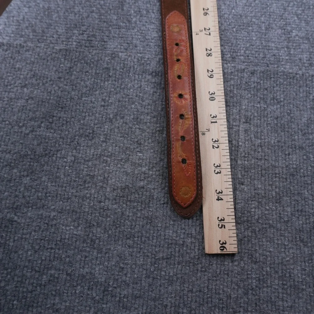 Vintage Tooled Leather Belt Womens 30